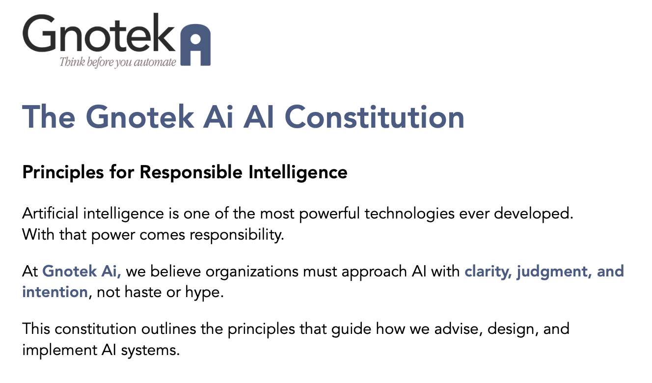 Gnotek Ai's AI Constitution
