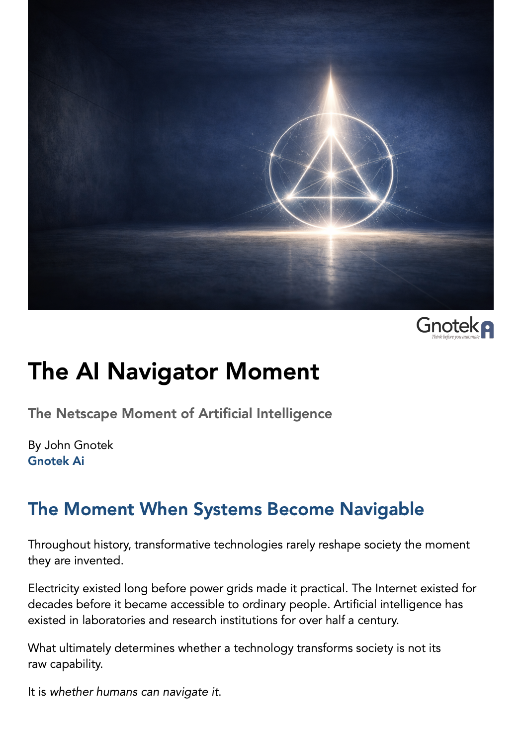 The AI Navigator Moment